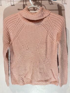 Light Pink Cowl Neck Knit Sweater